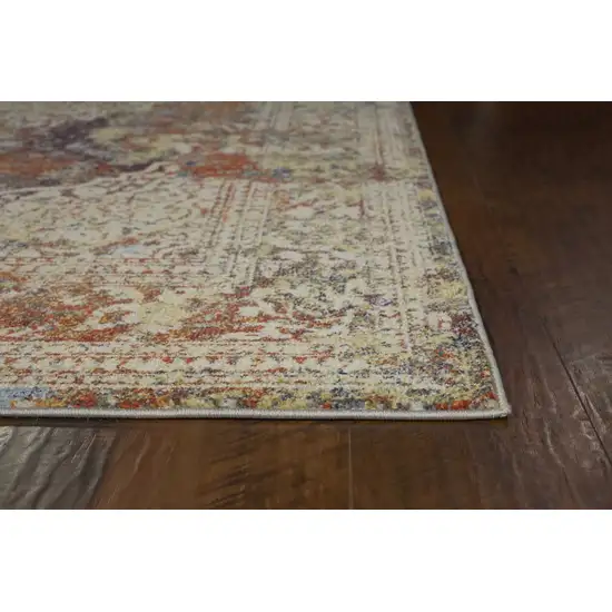 Multi Color Vintage Bordered Indoor Area Rug Photo 4