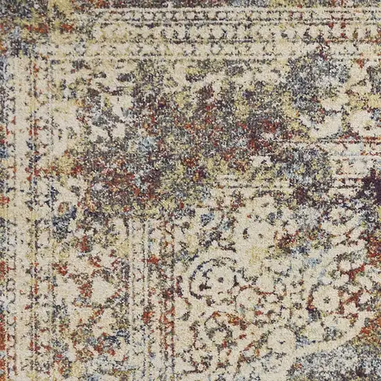 Multi Color Vintage Bordered Indoor Area Rug Photo 2