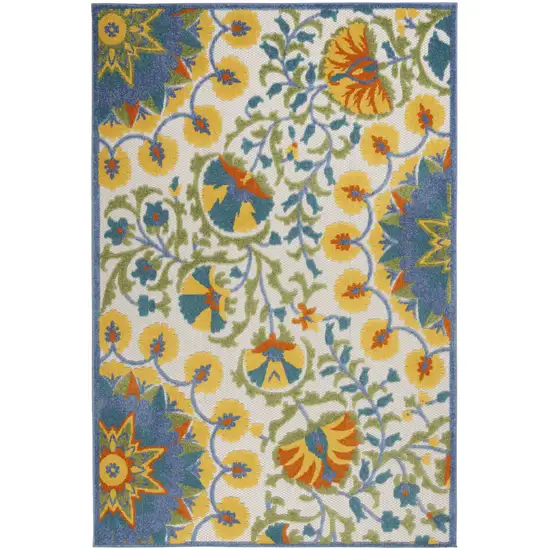 Multicolor Floral Indoor Outdoor Area Rug Photo 1