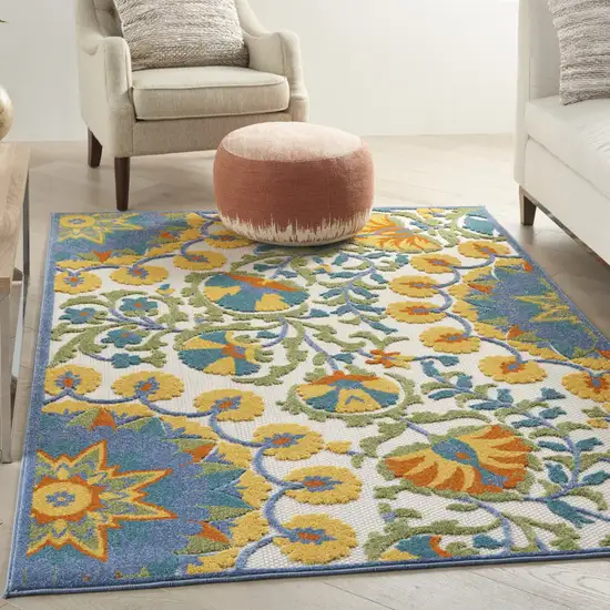 Multicolor Floral Indoor Outdoor Area Rug Photo 8