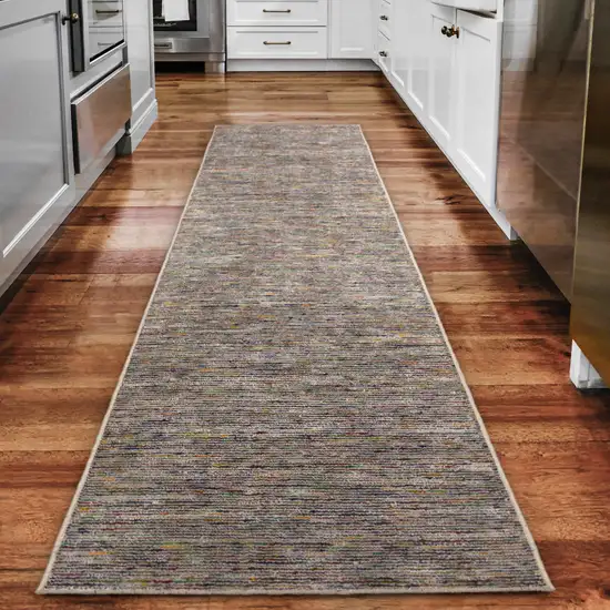 Multi-color Wool Hand Loomed Runner Rug Photo 4