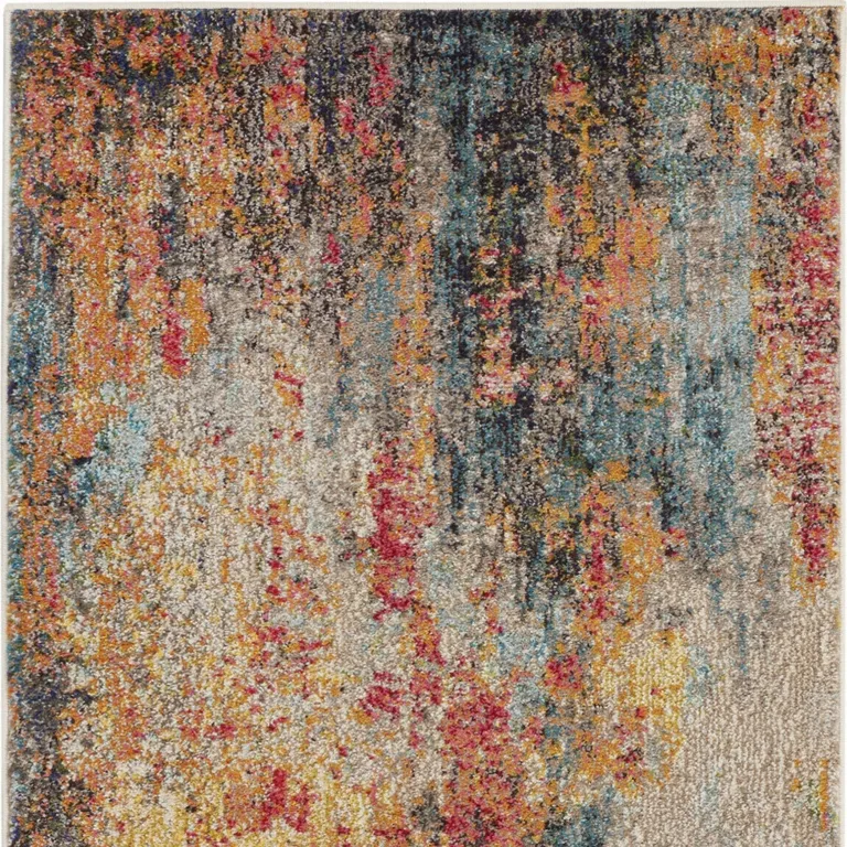 Multicolor Abstract Power Loom Non Skid Area Rug Photo 4