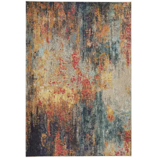 Multicolor Abstract Power Loom Non Skid Area Rug Photo 1