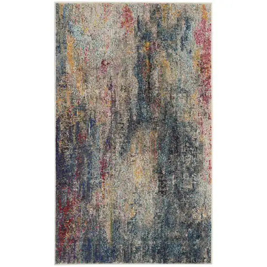 Multicolor Abstract Power Loom Non Skid Area Rug Photo 1