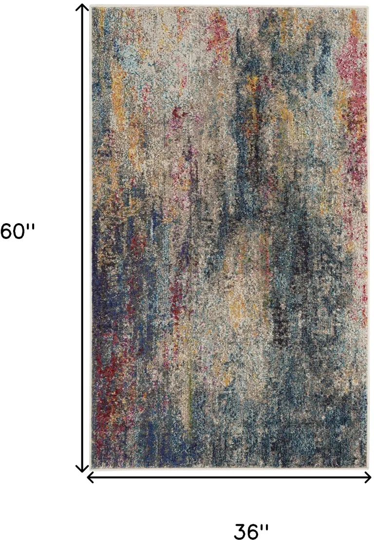 Multicolor Abstract Power Loom Non Skid Area Rug Photo 5