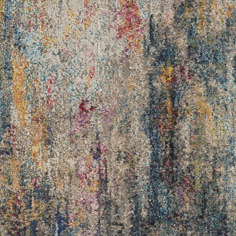 Multicolor Abstract Power Loom Non Skid Area Rug Photo 3