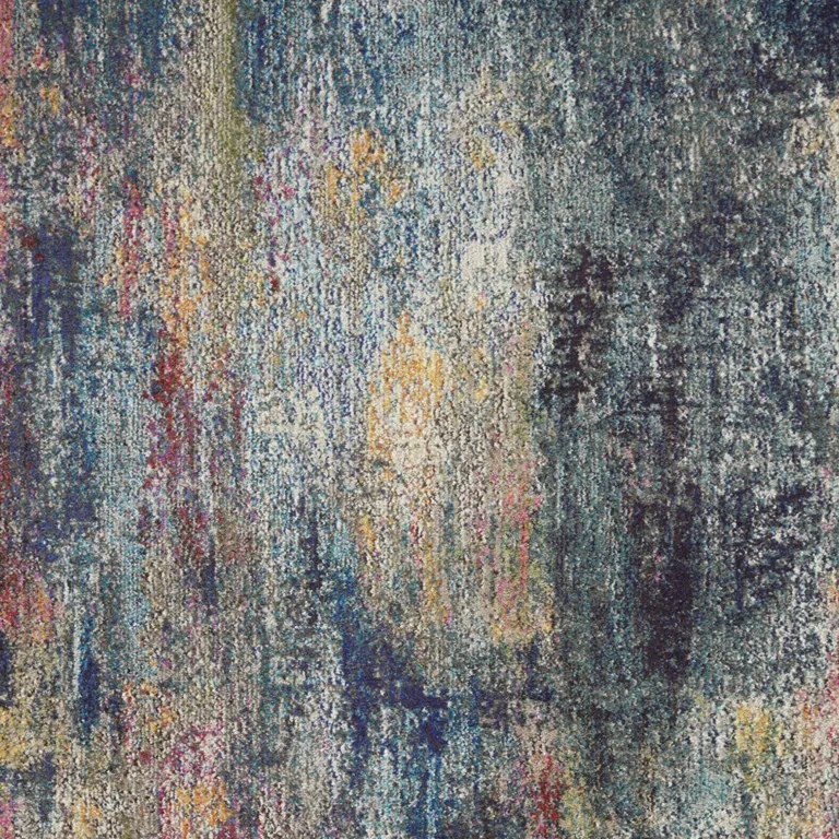 Multicolor Abstract Power Loom Non Skid Area Rug Photo 3