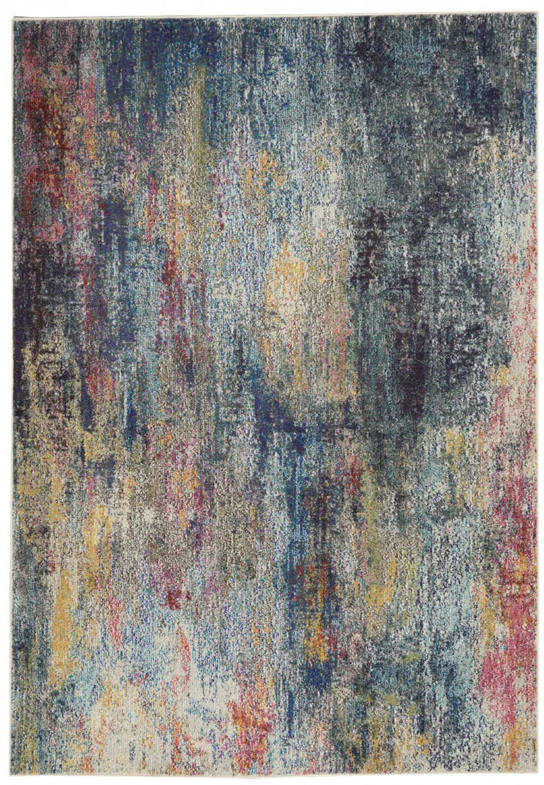 Multicolor Abstract Power Loom Non Skid Area Rug Photo 1