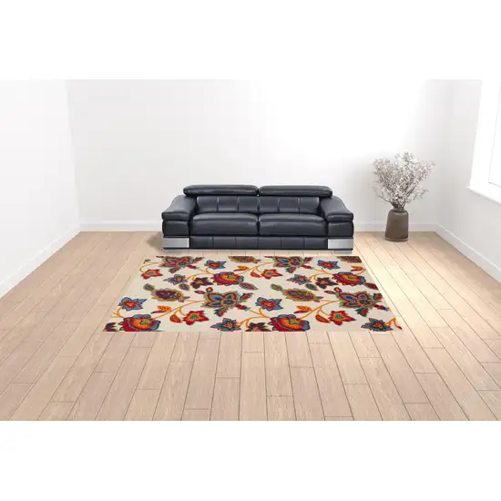 Multicolor Floral Stain Resistant Non Skid Area Rug Photo 2