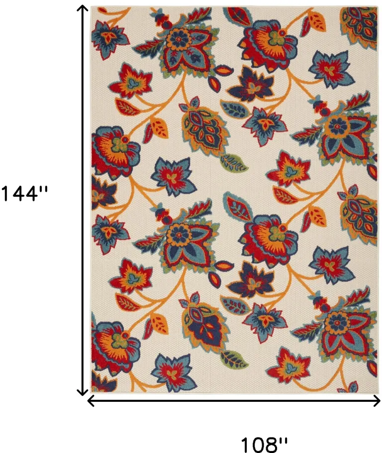 Multicolor Floral Stain Resistant Non Skid Area Rug Photo 5