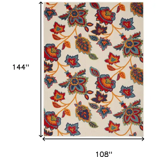 Multicolor Floral Stain Resistant Non Skid Area Rug Photo 5