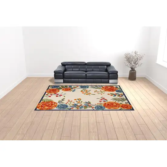 Multicolor Floral Stain Resistant Non Skid Area Rug Photo 2