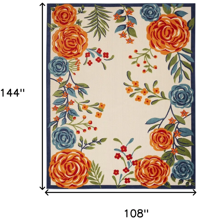 Multicolor Floral Stain Resistant Non Skid Area Rug Photo 5