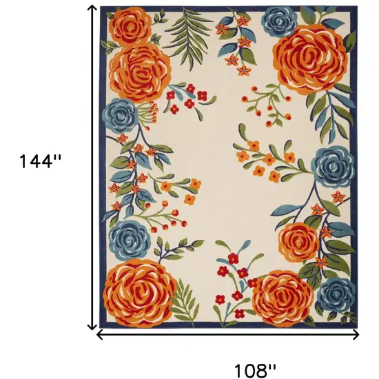 Multicolor Floral Stain Resistant Non Skid Area Rug Photo 5