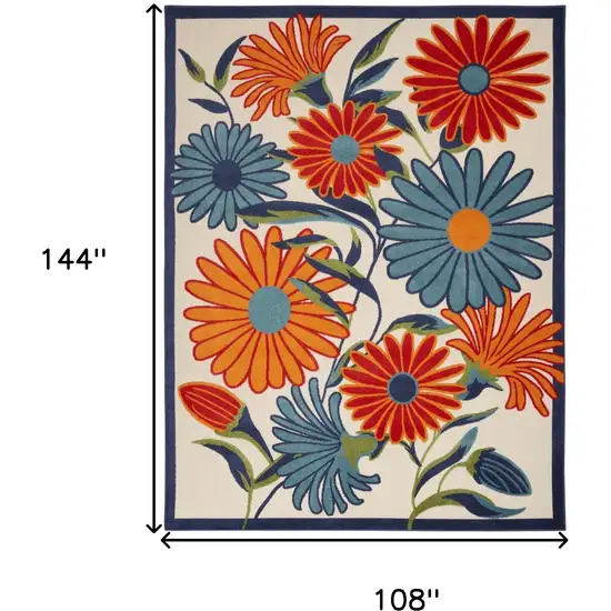 Multicolor Floral Stain Resistant Non Skid Area Rug Photo 5