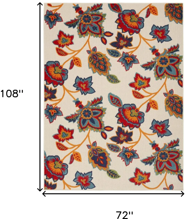 Multicolor Floral Stain Resistant Non Skid Area Rug Photo 5