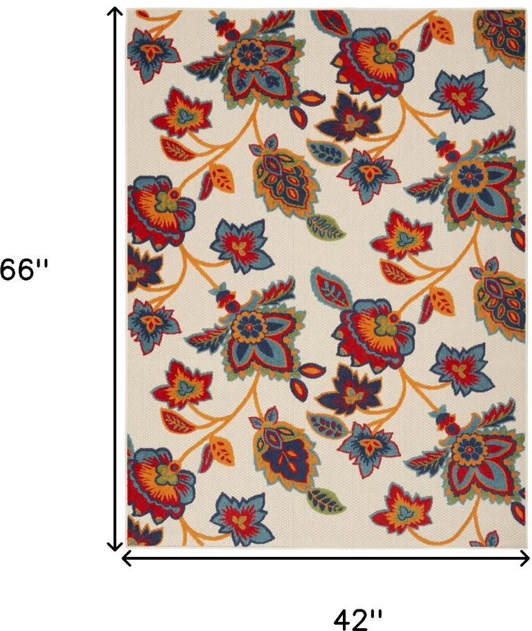 Multicolor Floral Stain Resistant Non Skid Area Rug Photo 5