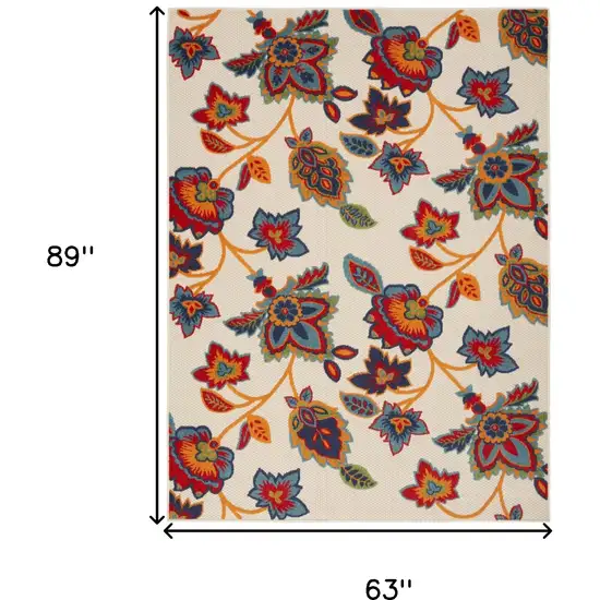 Multicolor Floral Stain Resistant Non Skid Area Rug Photo 5