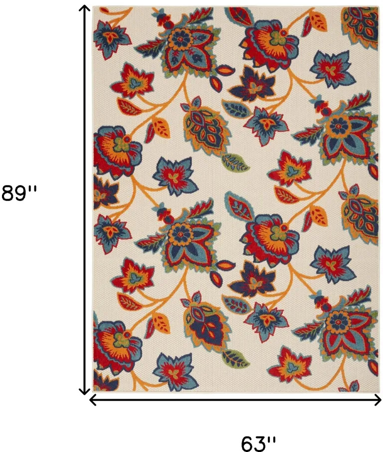 Multicolor Floral Stain Resistant Non Skid Area Rug Photo 5