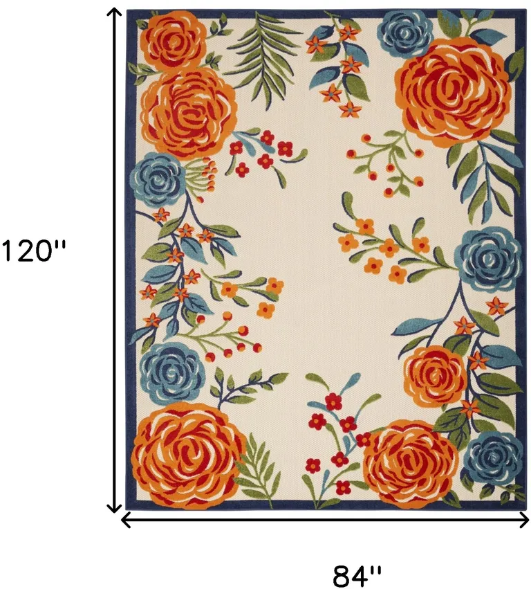 Multicolor Floral Stain Resistant Non Skid Area Rug Photo 5