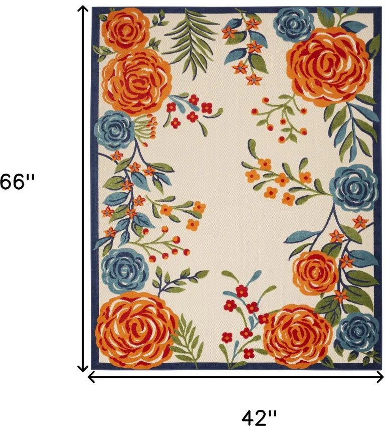 Multicolor Floral Stain Resistant Non Skid Area Rug Photo 5