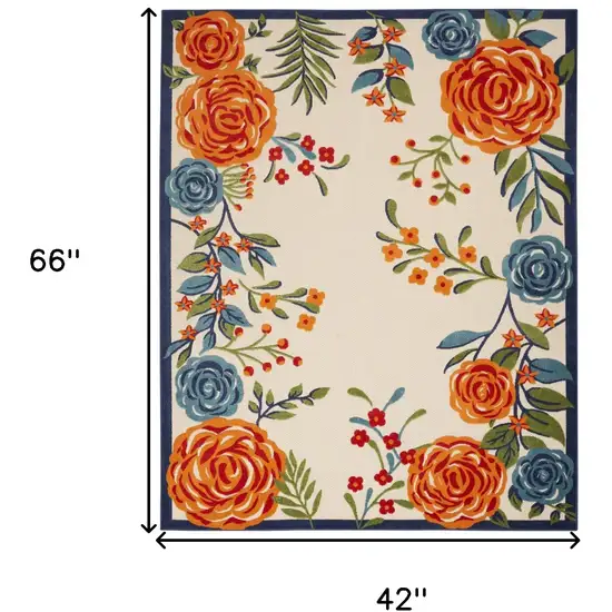 Multicolor Floral Stain Resistant Non Skid Area Rug Photo 5