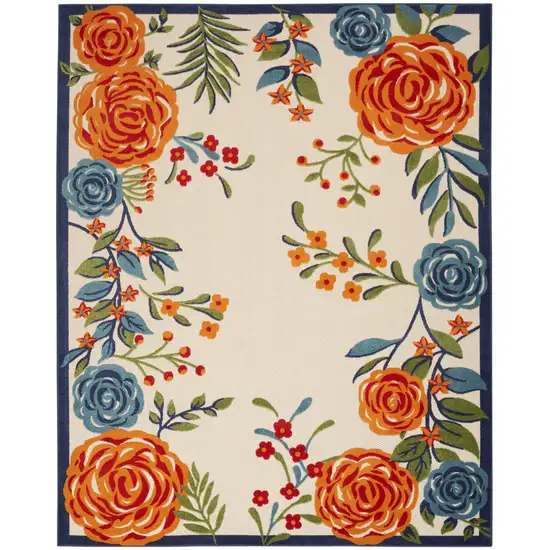 Multicolor Floral Stain Resistant Non Skid Area Rug Photo 1