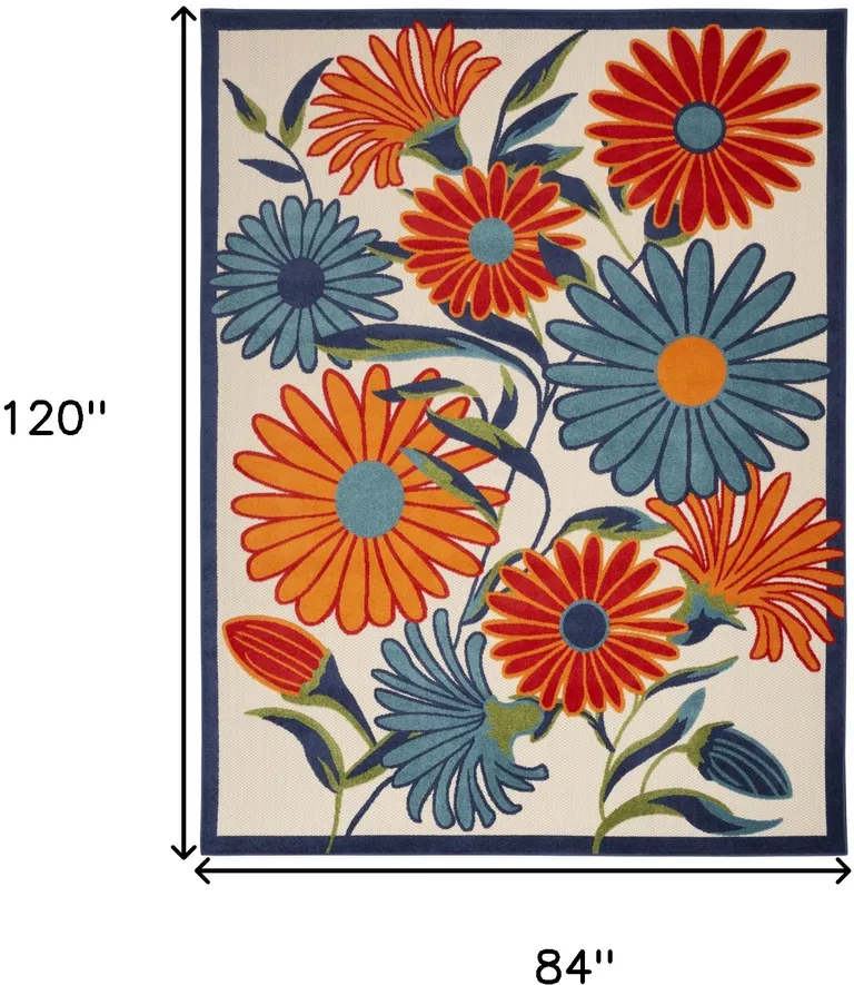 Multicolor Floral Stain Resistant Non Skid Area Rug Photo 5