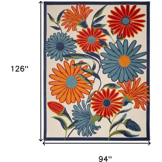 Multicolor Floral Stain Resistant Non Skid Area Rug Photo 5