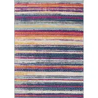 Photo of Multicolor Irregular Striped Area Rug