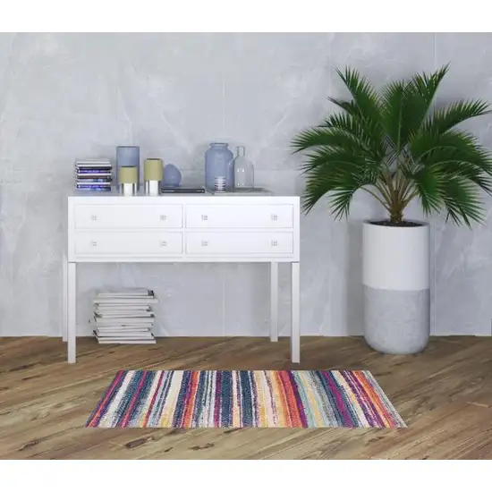 Multicolor Irregular Striped Area Rug Photo 4