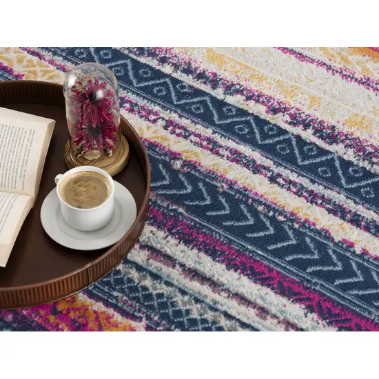 Multicolor Irregular Striped Area Rug Photo 7