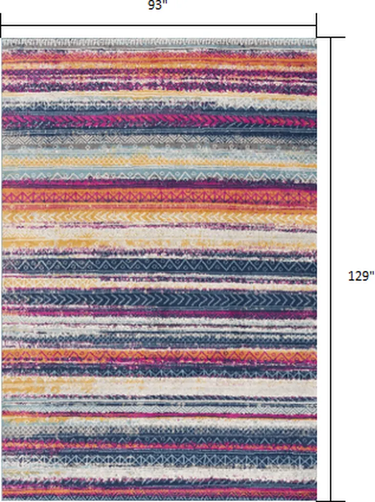 Multicolor Irregular Striped Area Rug Photo 5