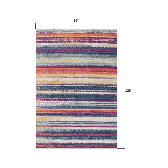 Multicolor Irregular Striped Area Rug Photo 5