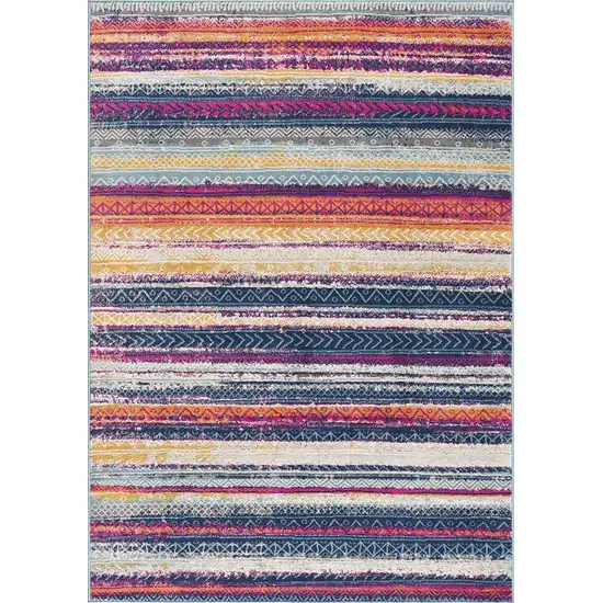 Multicolor Irregular Striped Runner Rug Photo 1