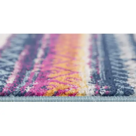 Multicolor Irregular Striped Runner Rug Photo 5