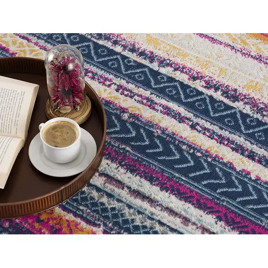 Multicolor Irregular Striped Runner Rug Photo 6