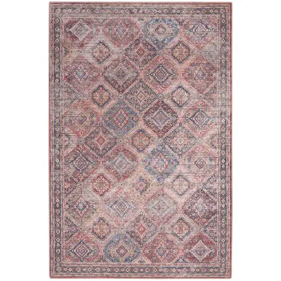 Multicolor Medallion Distressed Washable Area Rug Photo 1