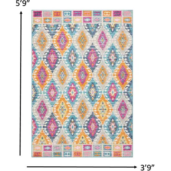 Multicolor Ogee Pattern Area Rug Photo 2