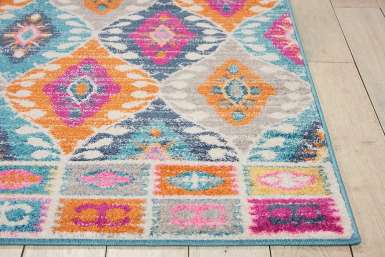 Multicolor Ogee Pattern Area Rug Photo 2