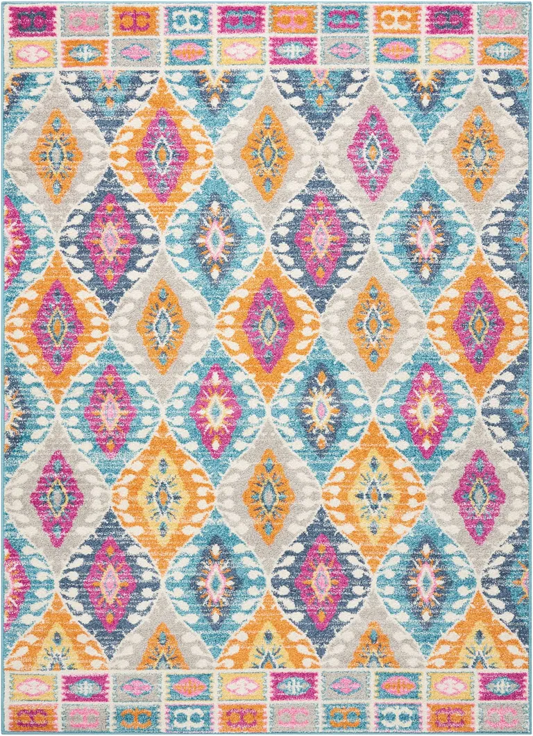 Multicolor Ogee Pattern Area Rug Photo 3