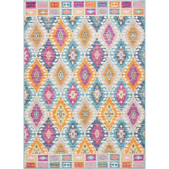 Multicolor Ogee Pattern Area Rug Photo 1