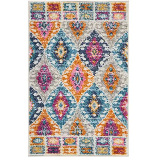 Multicolor Ogee Pattern Scatter Rug Photo 1