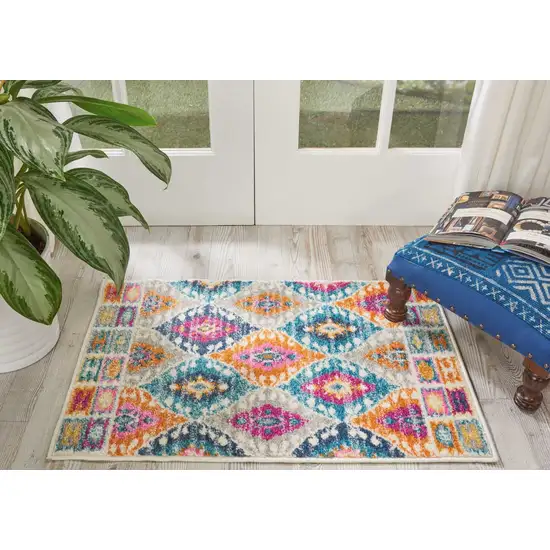 Multicolor Ogee Pattern Scatter Rug Photo 4