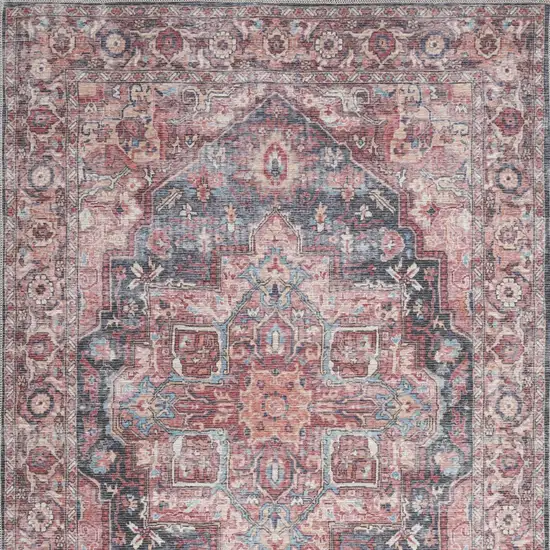 Multicolor Oriental Power Loom Distressed Washable Area Rug Photo 4