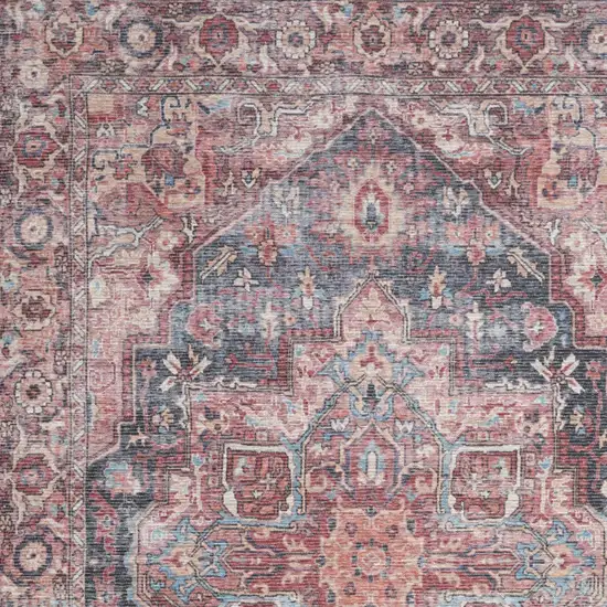 Multicolor Oriental Power Loom Distressed Washable Area Rug Photo 3