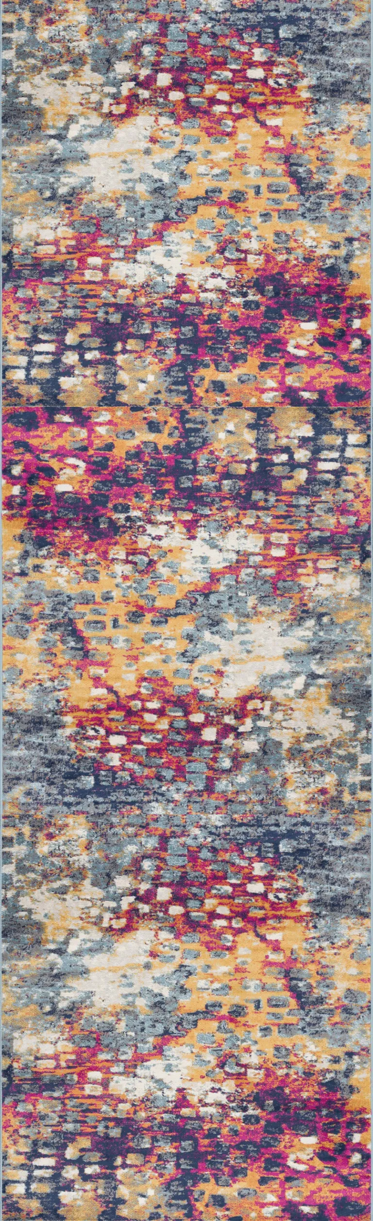 Multicolored Abstract Painting Runner Rug Photo 2