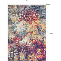Photo of Multicolored Abstract Painting Runner Rug