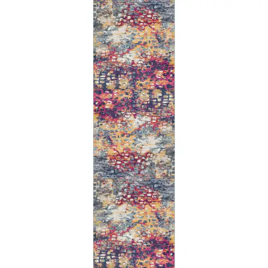 Multicolored Abstract Painting Runner Rug Photo 2