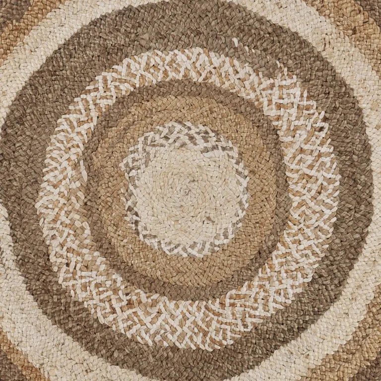 Multicolored Concentric Boutique Jute Rug Photo 3